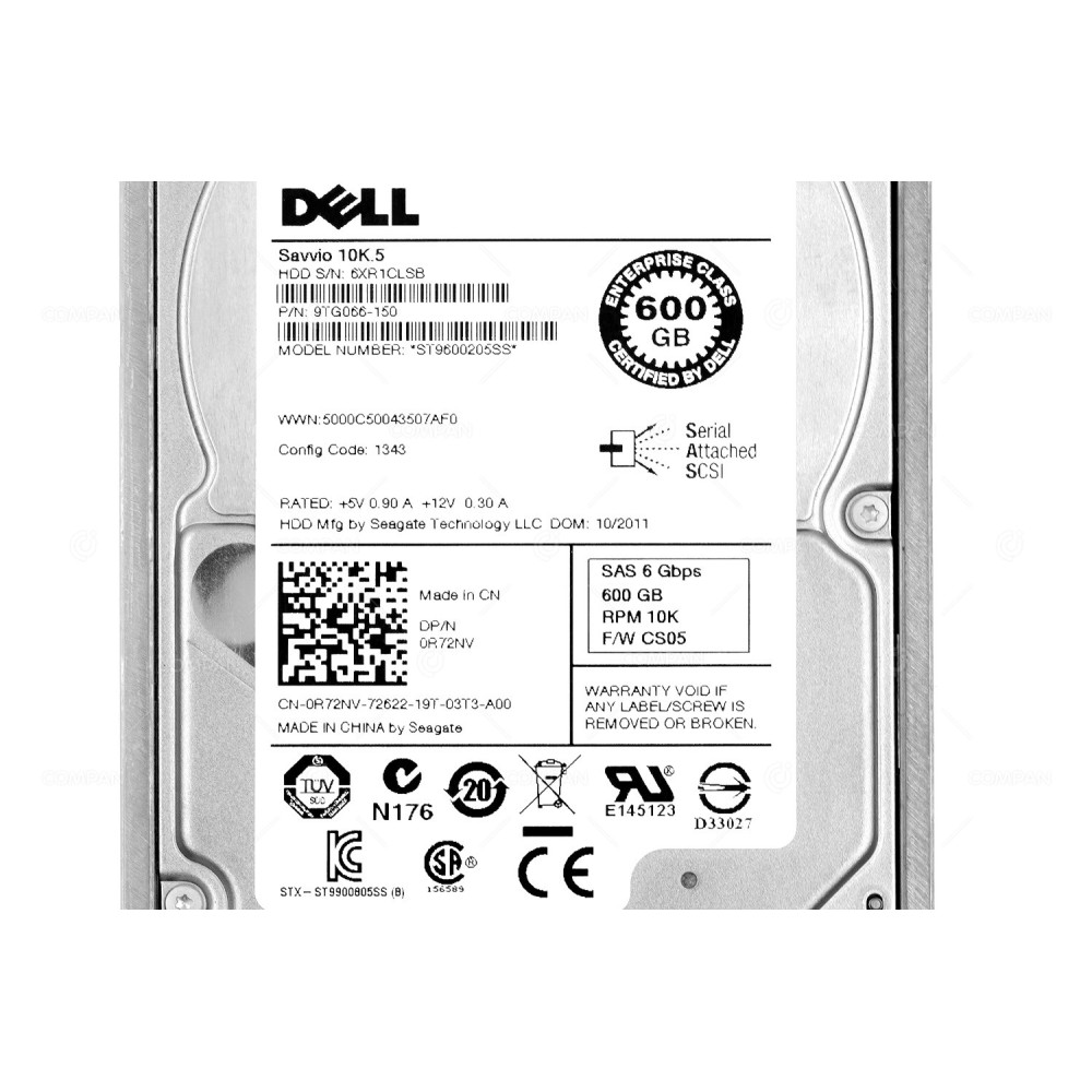R72NV  DELL HDD 600GB 10K SAS 6G 2.5" SFF